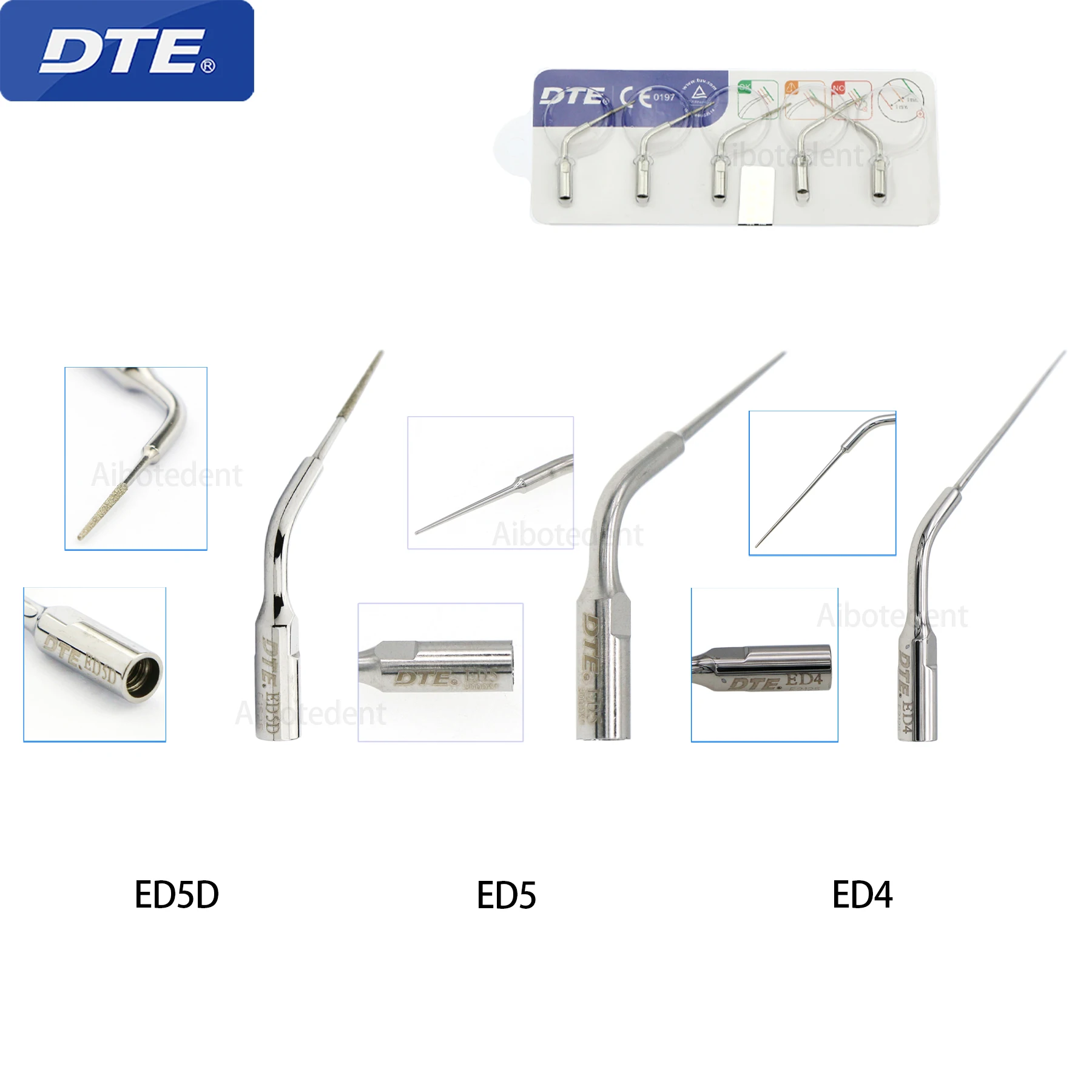 

100% Woodpecker DTE Dental Ultrasonic Scaler Tip Endo Root Canal SATELEC ED4 ED4D ED5 ED5D