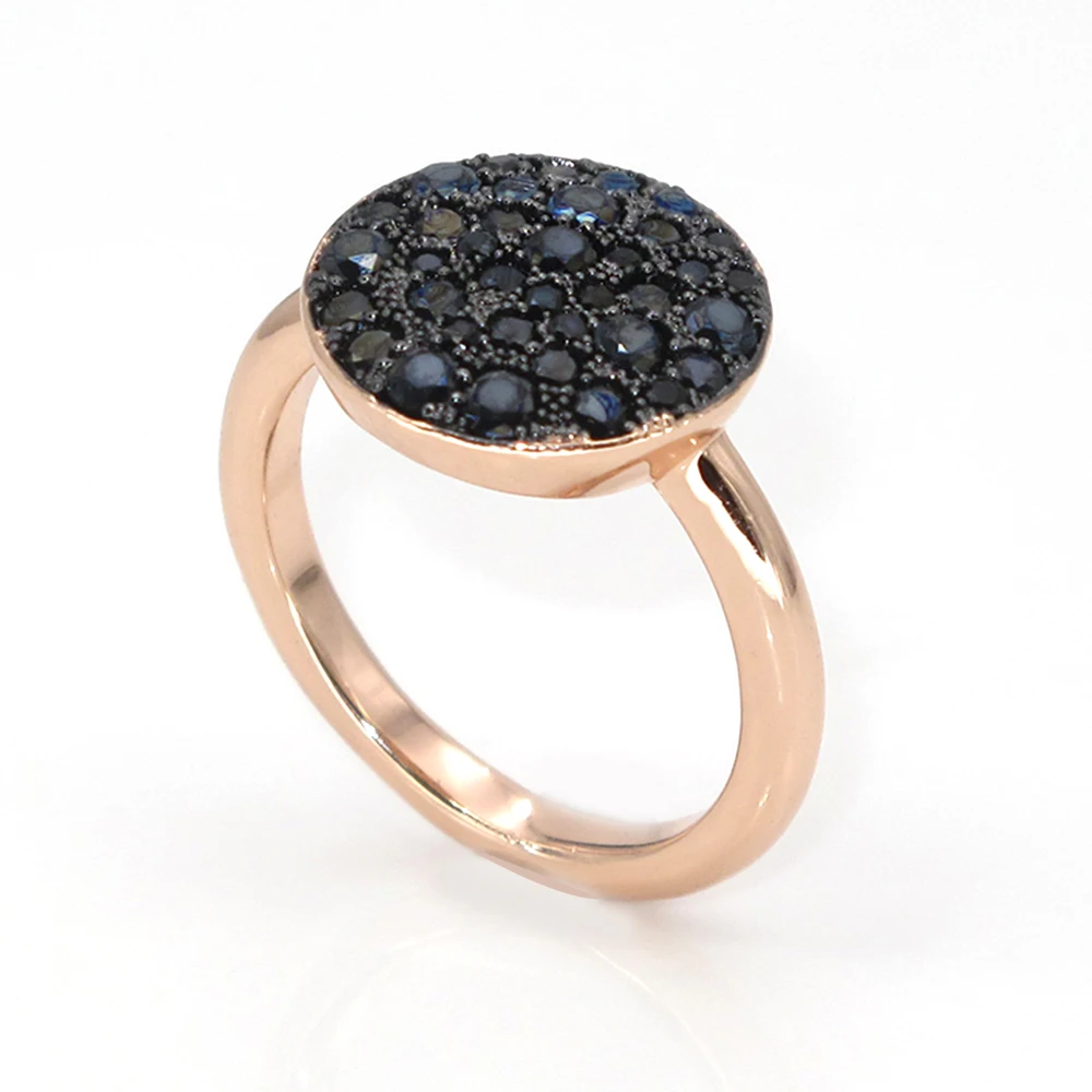 

Best Newest Design Unique Black Zircon Round Ring For Friend Christmas Gift Best Selling