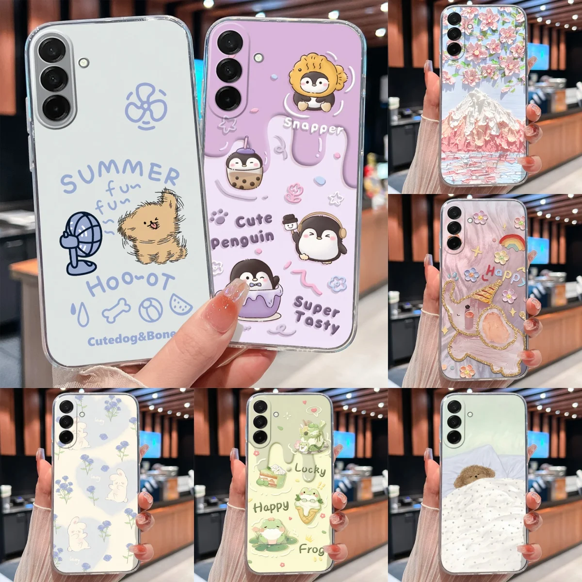 Phone Case For Samsung Galaxy A27 5G Pretty Macaron Cartoon Clear Soft TPU Silicone Shockproof Cover For GalaxyA27 Fundas