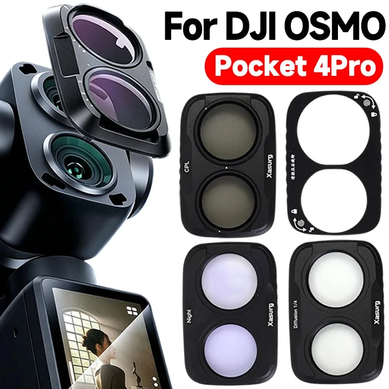 Aluminium-Clip-On-Objektivfilter für DJI Osmo Pocket 4 Pro CPL ND Black Mist Mehrfach Beschichtetes Optisches Glas Schnellwechsel-Kamerazubehör