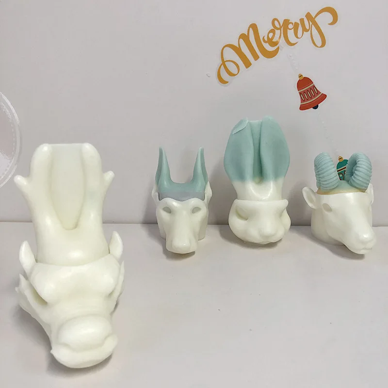 

DIY animal modeling manual soap scented candle mould self-made animal head decoration grinding tools