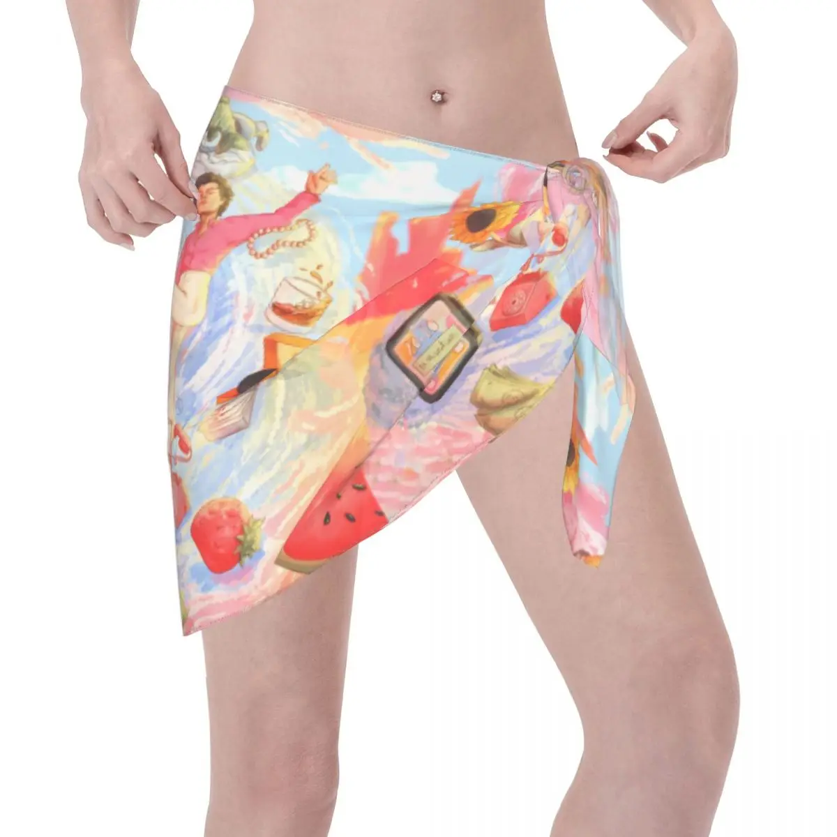 Benutzerdefinierte für Bademode H-Harry Sänger S-Styles Poster Kurze Sarongs Strand Wrap Frauen Strand Bikini Wrap Sarongs Badeanzug Cover-ups