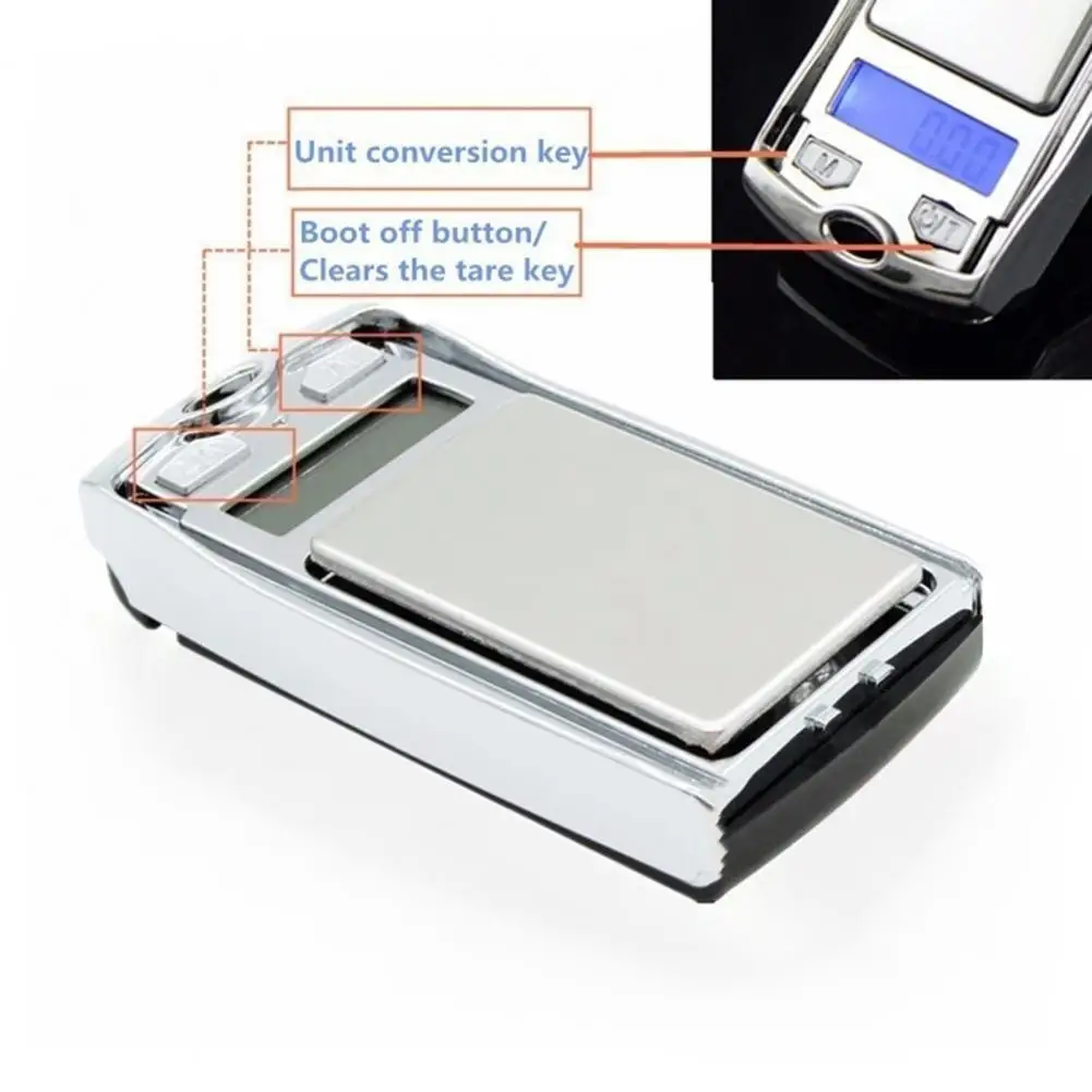 Electronic Scale Lightweight Car Key Shape Metal Accurate Digital Pocket Scale for Food