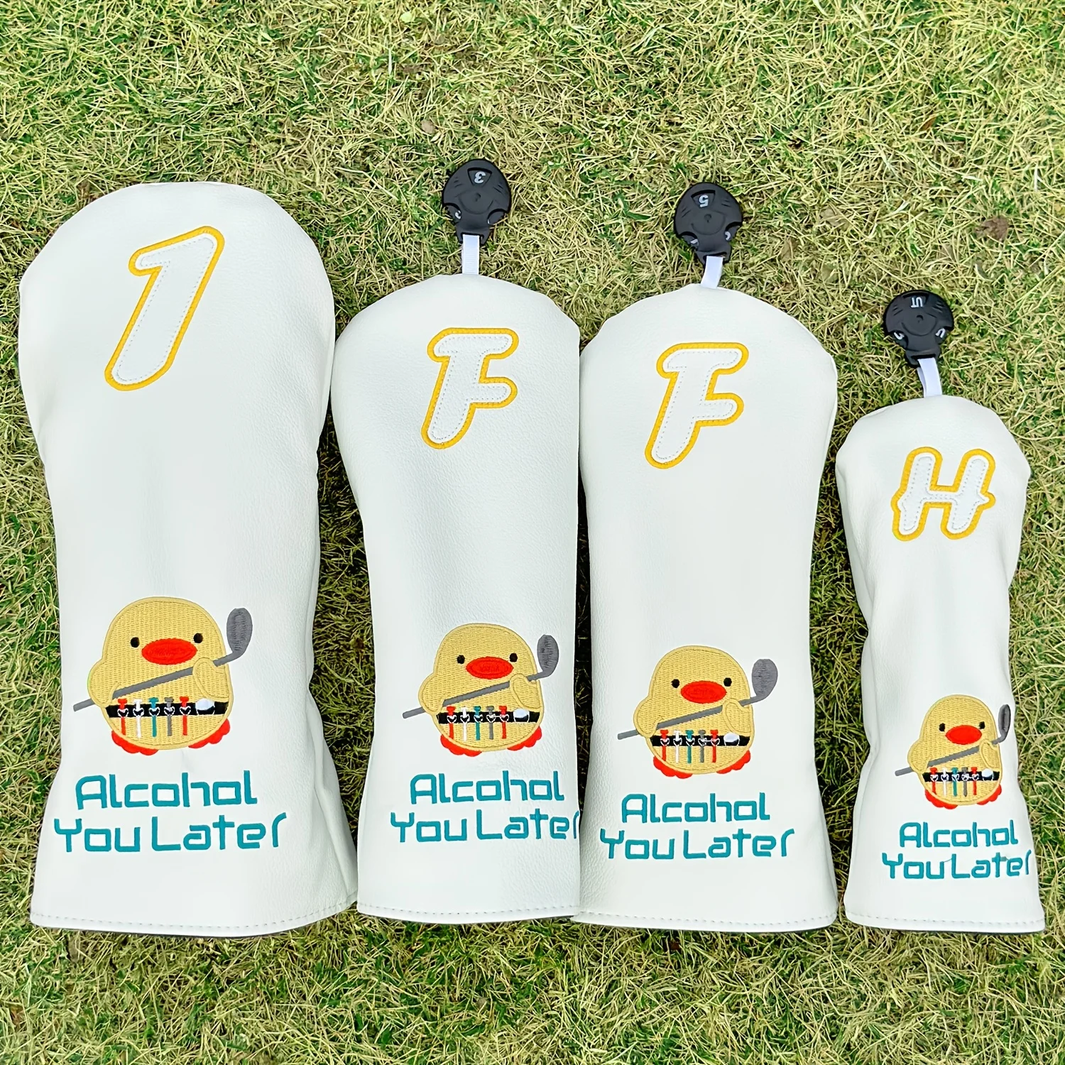 

Чехлы для клюшек для гольфа с дизайном в виде маленькой желтой уточки, 1 шт./4 шт. | Защитные чехлы для головок клюшек Driver, Fairway, Hybrids