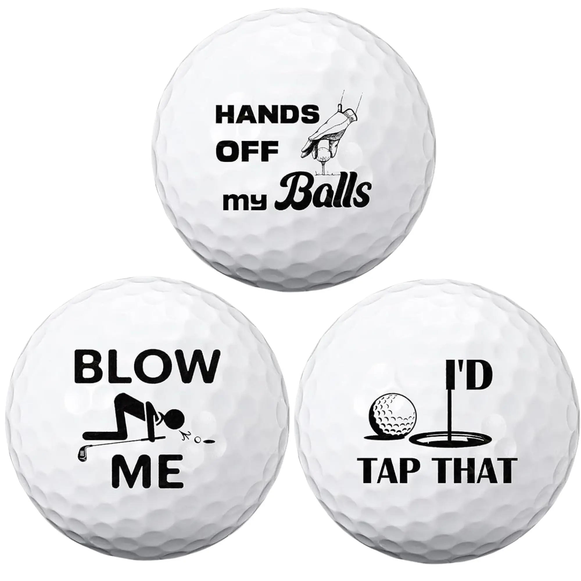 3 count Happy Birthday Golf Balls Gift Set Funny Novelty Golfer Present for Men Dad Golfing Fan One Standard Size Unit