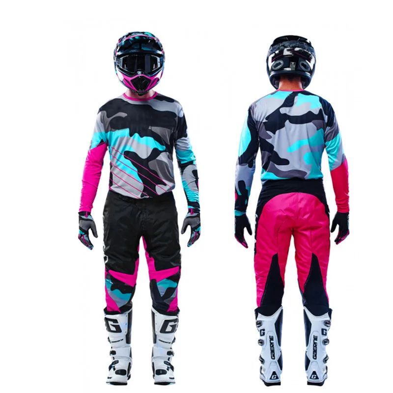 

MX ATV Gear Set 2022 Combo Jersey Pants Men Motocross Racing Kits Offroad Cycling Black Suit For Adult