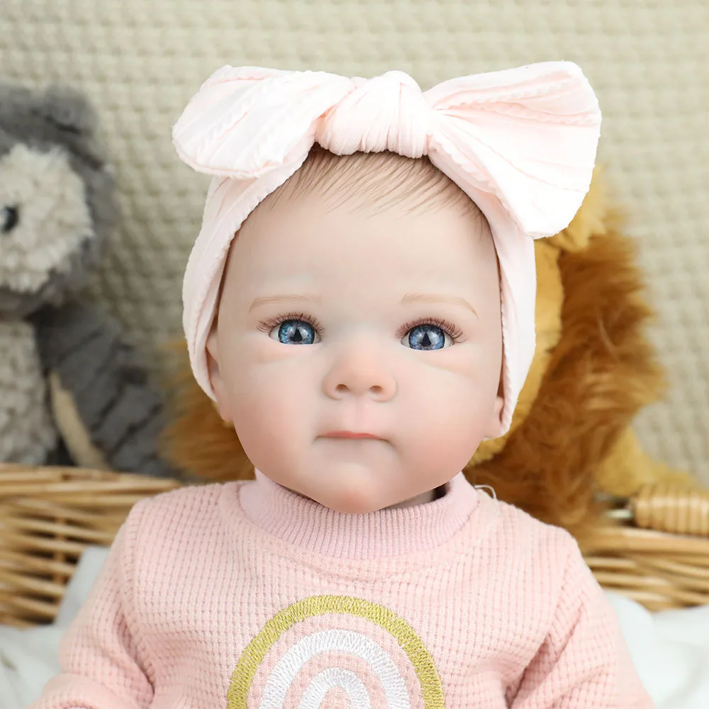 19inch Bebe Reborn Baby Newborn Doll Girl Bettie Full Body Vinyl Silicone Cuddly Hair-painted Doll Kids Girls Christmas Gifts