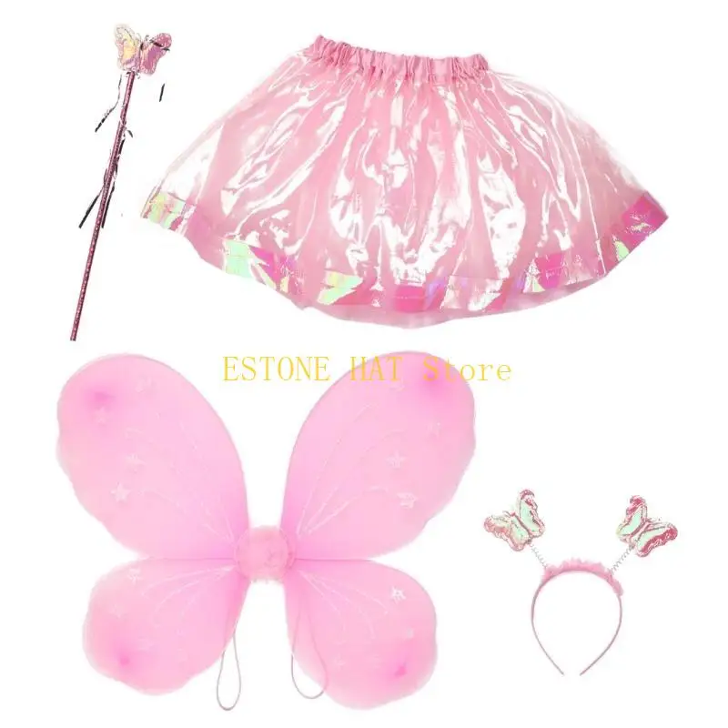 49mf Costume Butterfly Wing Fairy Angel Wing Dressing per oggetti scena farfalla