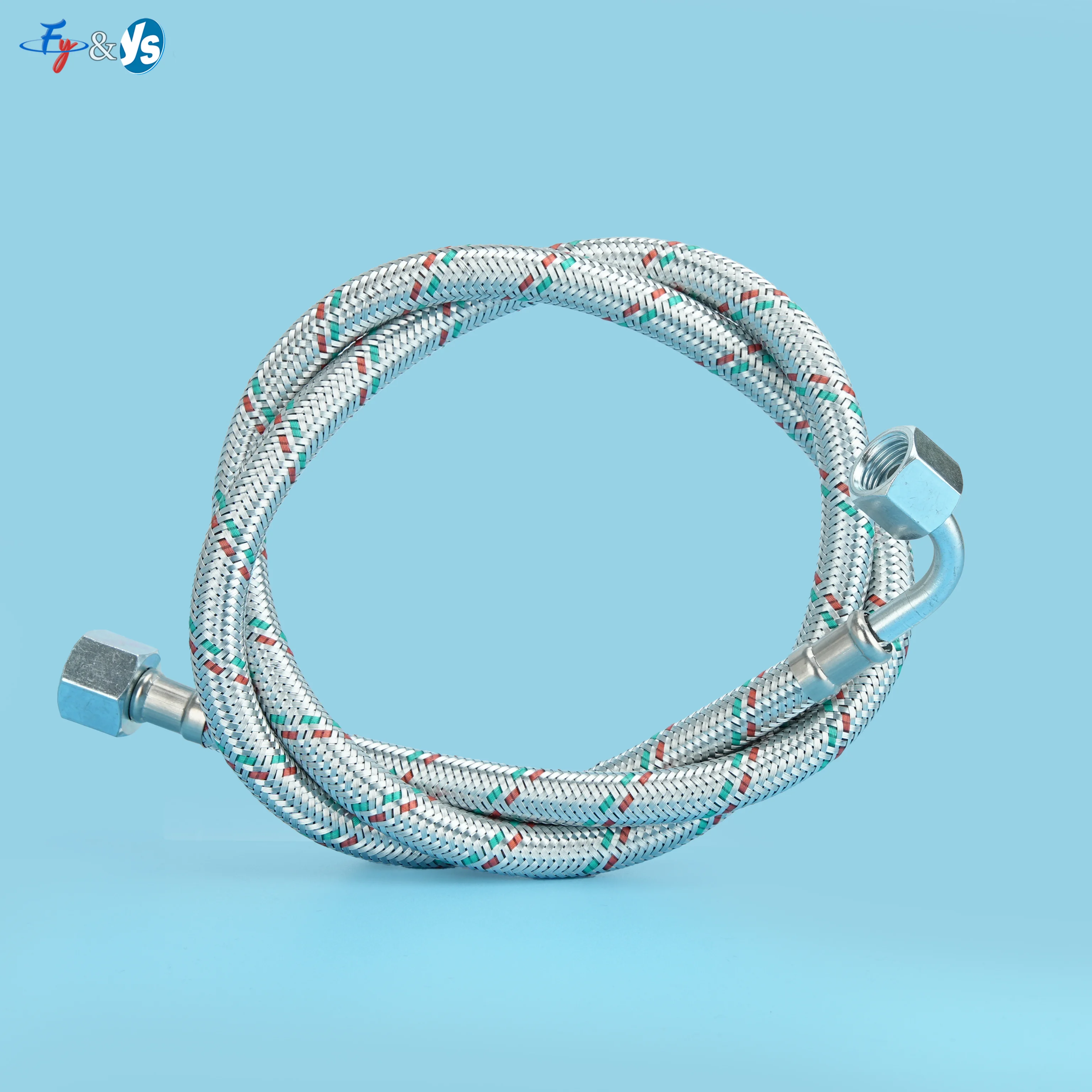 1m Long Braided PTFE High Pressure Hose Fuel Oil Hose With Female Thread Fittings for Burner Hydraulic Equipment