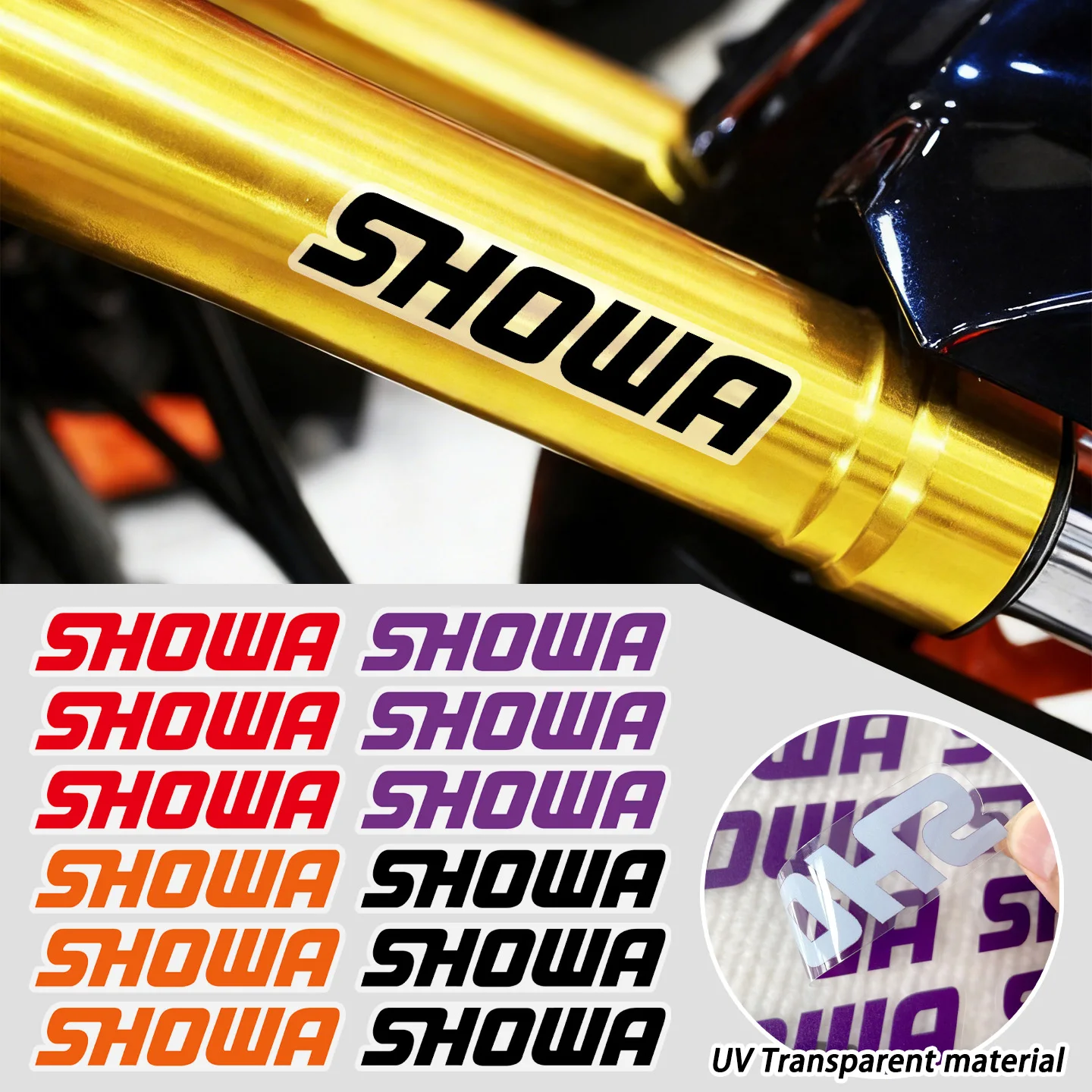 UV Transparent Showa Motorcycle Stickers Motocross Front Forks Shock Absorbers Decor Accessories Decals For Forza 350 PCX 160