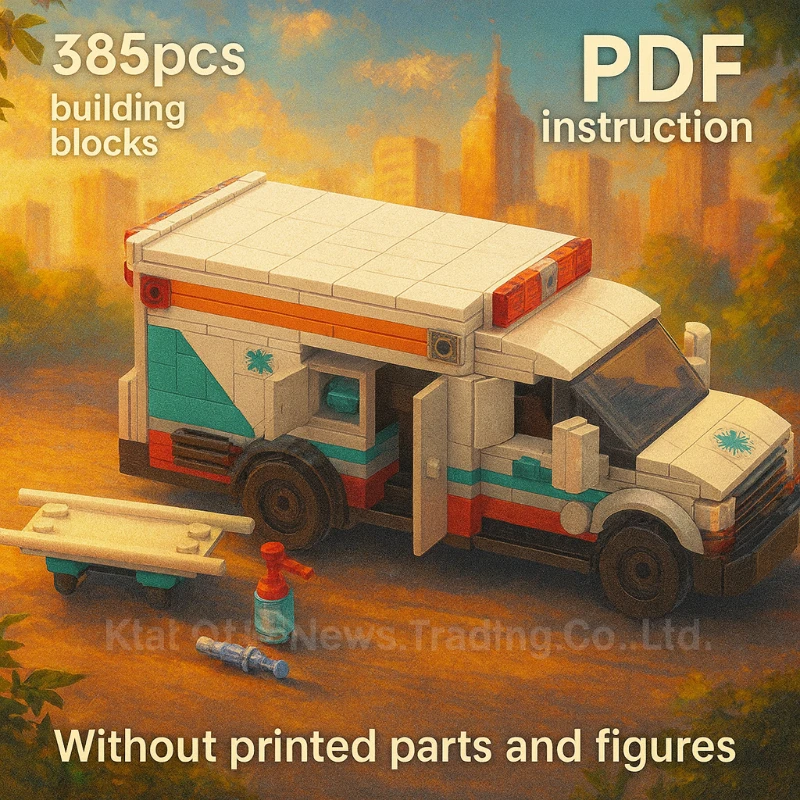 

Educational Toys Gift Medical Emergency Model DIY Assembly Bricks Rescue Ambulance Vehicle Building Blocks Se