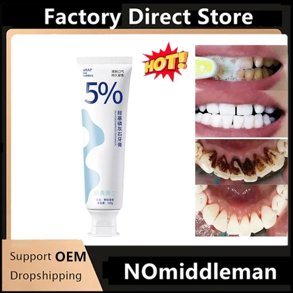 1Pc Hydroxyapatite Clean Mouth Long Lasting Whitening Toothpaste Fresh Breath Clean Periodontal Dental Plaqu Care Toothpaste