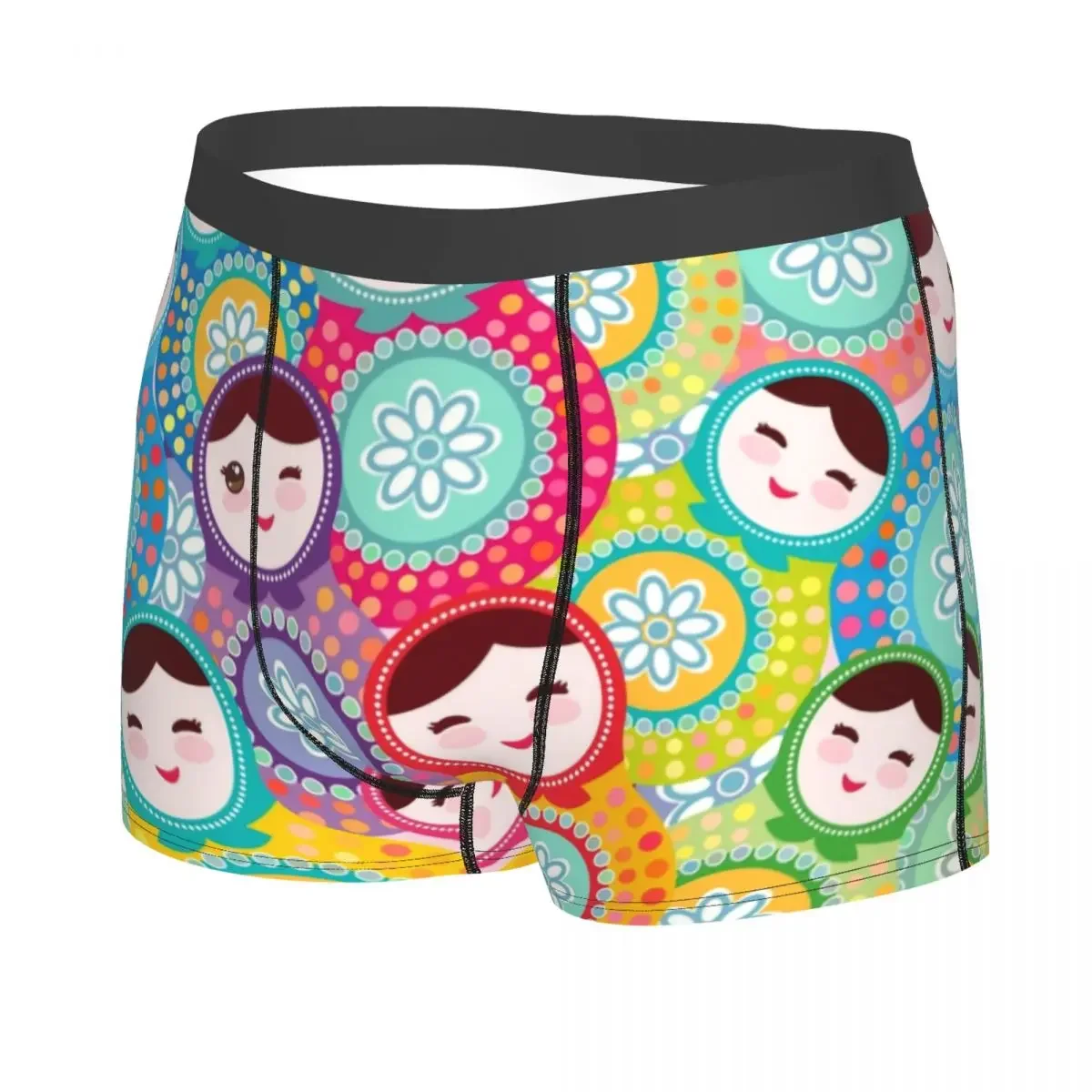 Customization Russian Dolls Matryoshka Underwear Men Sexy Print Customized Russia Babushka Pattern Folk Art Boxer Shorts Panties