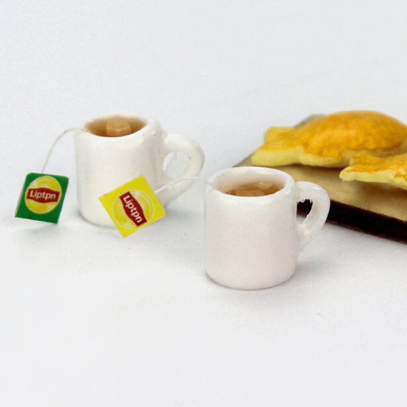 1Pc 1:12 Mini Xícara de Chá de Resina para Casa de Bonecas, Acessórios Miniatura para Casa de Bonecas, Xícaras de Brinquedo