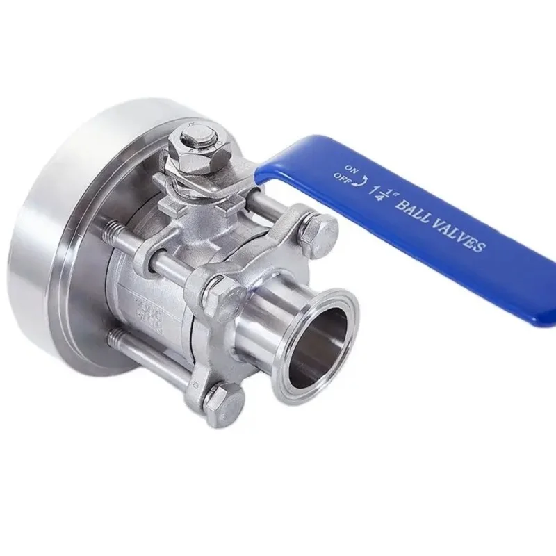 Sanitary Three-piece Quick Loading Flange Type Ball Valve Stainless Steel 304 316 O.D 51mm 63mm Tank Bottom Ball Valve