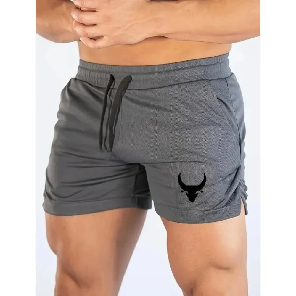 Men's geometric pattern basketball shorts, medium waist, Micro elastic, quick-dry, breathable running fitness sports pants