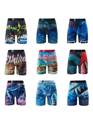 ETHIKA 1Pcs Men Underwear Sexy Boxershorts Breathable Mens Trunks Plus Size S-3XL Man Swimming Underpants Men's Panties Boxers