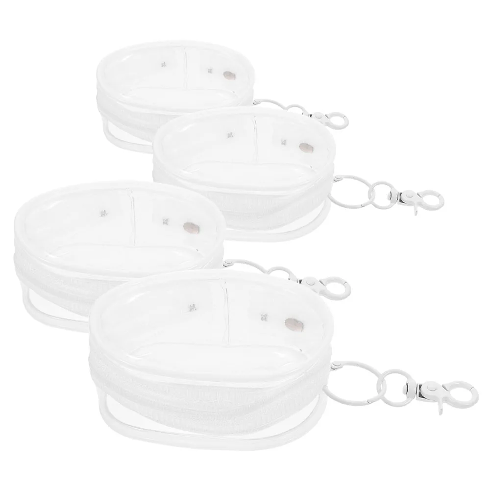 

4pcs Clear PVC Display Bag for Figures Blind Boxes Student Accessory Hanging Storage Case Travel Collectibles Keychain