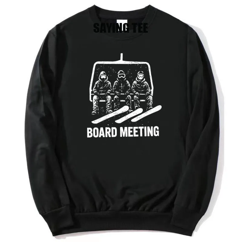 Snowboard Board Meeting Ski Lift Skier Winter Sports Long Sleeve T-Shirt Y2k Funny Vintage Skiing Skier Winter Sports Snow Tees