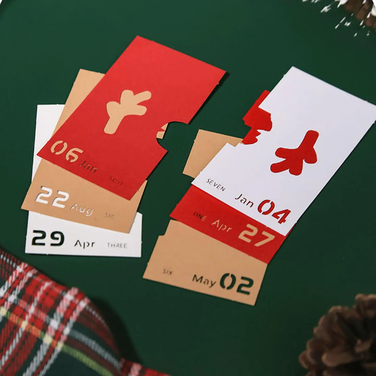 Time Piece Calendar Deer Design Daily Planner Christmas Theme 3D Sculpture Tear Away 2026 Calendar For Kids Women Men Teacher