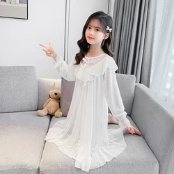 Children Girl's Lolita Dress Princess Sleepshirts Lace Ruffle Nightgowns Courtly Style Toddler Kids Night Dress Sleep Loungewear