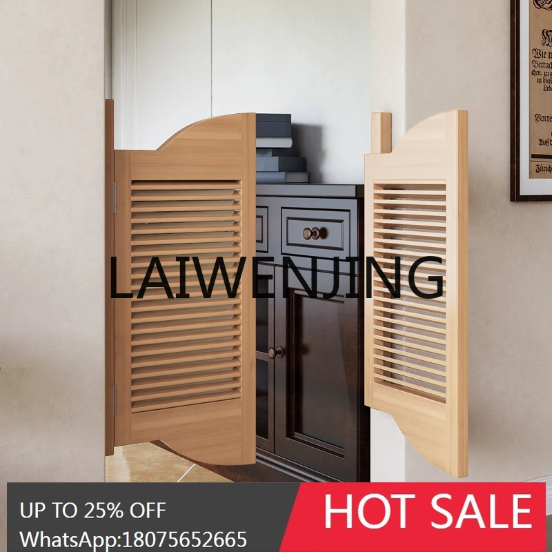Walnut Nordic Waist Door Double Open Solid Wood Louver Indoor Partition Bedroom Bathroom Kitchen Door