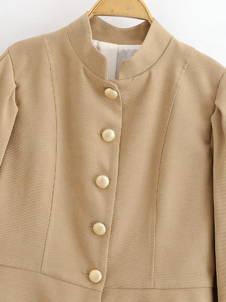 Style européen et américain 2025 automne nouveautés vêtements pour femmes polyvalent faux daim effet veste de costume à simple boutonnage