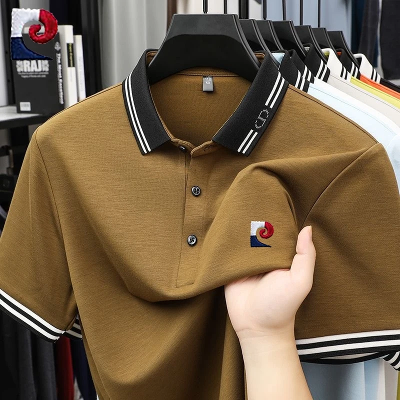 

Summer men's high-quality short sleeved polo shirt, new fashionable, casual, comfortable, breathable T-shirt top