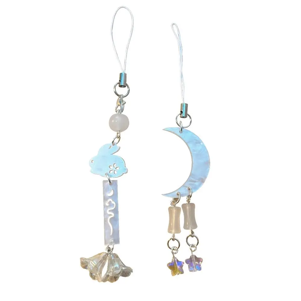 

Acrylic Moon Star Phone Charms Rabbit Anti-Lost Cloud Phone Chains Ins Chinese Style Mid-Autumn Festival Mobile Strap