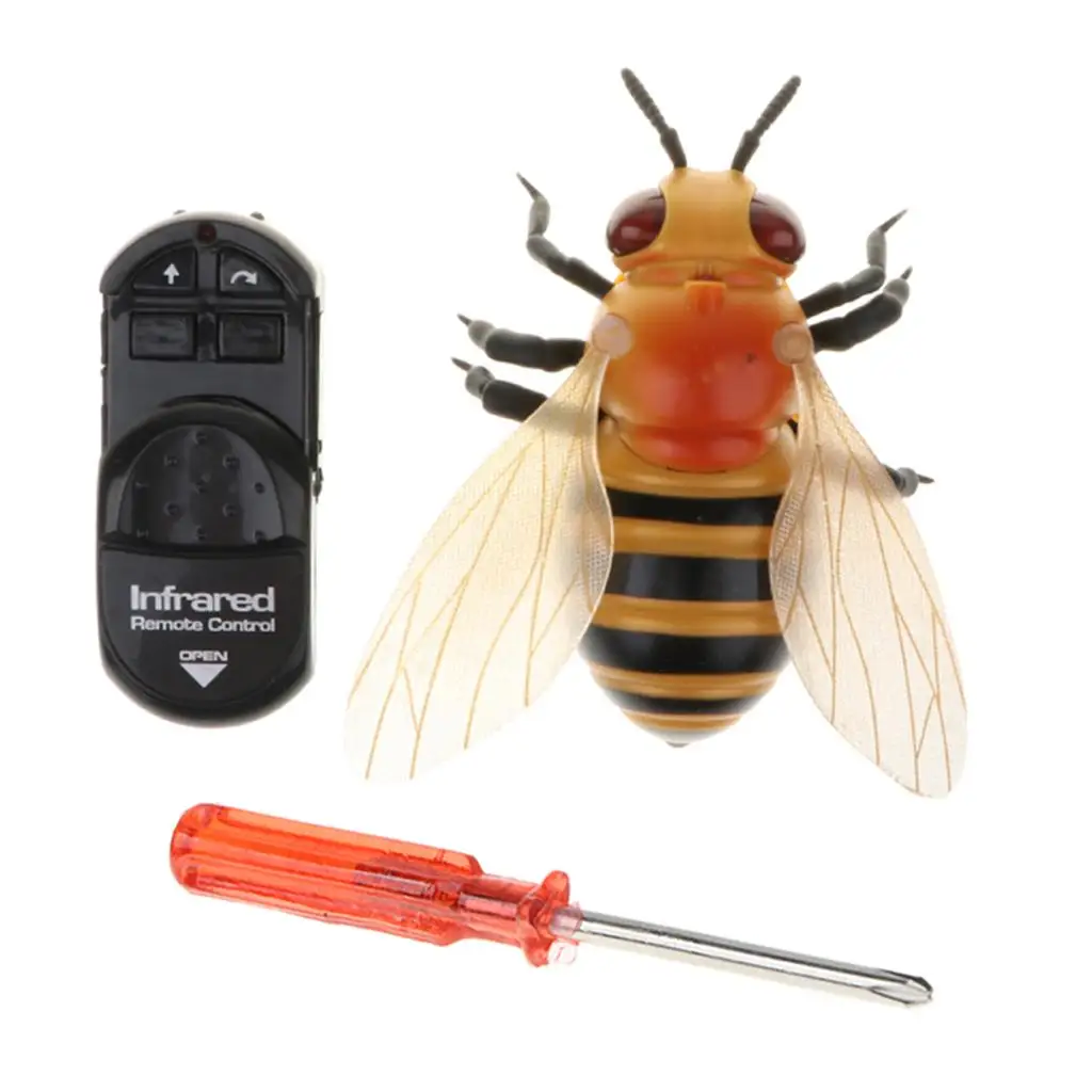 Remote Controlled Bee RC Bug Funny Prank Toy Novelty Gag Animal for Kids and Pets