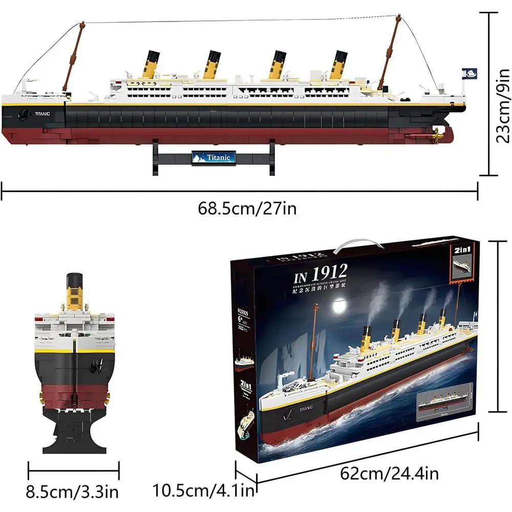 2022-Piece Titanic Ship Model Kit, Building Blocks for Kids & Adults, Compatible with Major Brands, Ideal Christmas Gift
