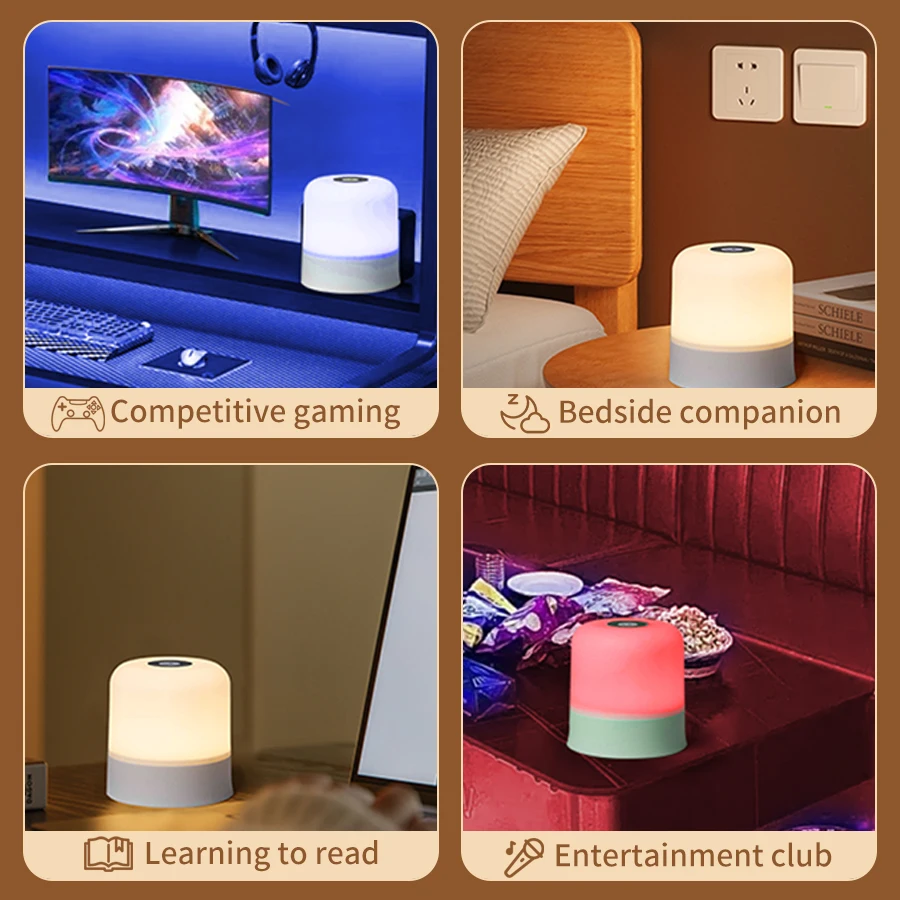 3/13 Color Dimmable LED Night Light, Bedroom Lighting, Desktop Decoration Light, Remote Control Touch LED Reading Desk Lamp