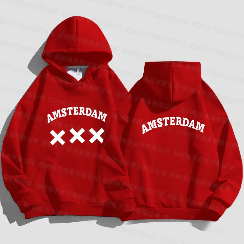 Amsterdam Hoodie Men\'s Unisex Sweatshirt Casual Oversize Tracksuit Black Brand Quality Clothing Streetwear Long Sleeve Pullovers