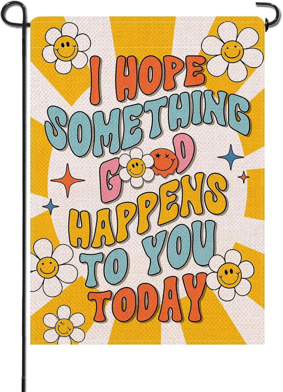 Artofy Inspirational Spring Summer Small Decorative Garden Flag, Something Good Happens To You Sun Sunshine Flower Yard Lawn yyi