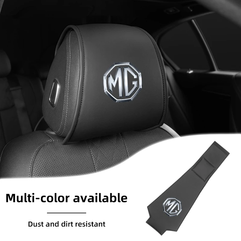 모리스 가라지 MG 6 3 5 7 TF ZR ZS HS GS GT 헥터 RX5 RX8 350 550 건담용 자동차 헤드레스트 수납 커버 가죽 목베개 커버 썸네일 2