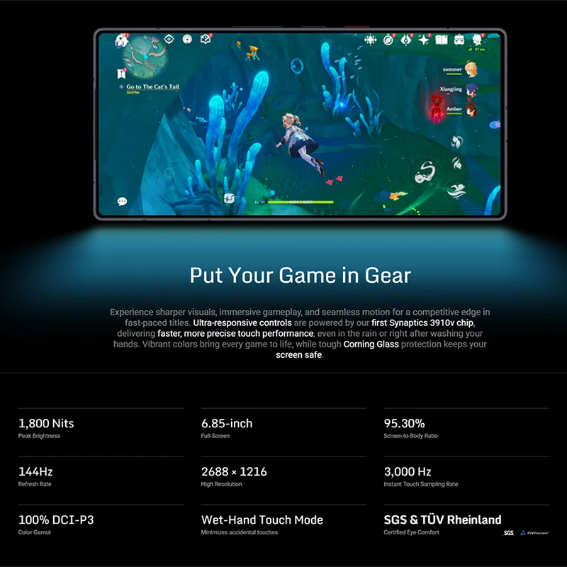 هاتف ألعاب RedMagic 11 Pro 5G الإصدار العالمي 6.85" معالج Snapdragon 8 Elite Gen 5، بطارية 7500mAh، كاميرا 50MP، دعم NFC