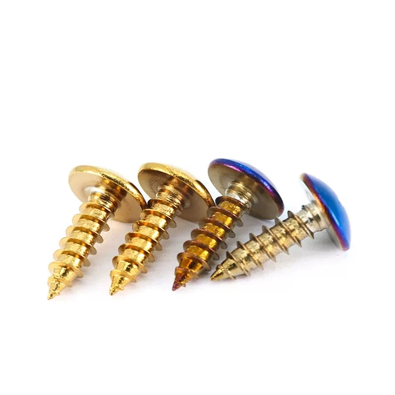 M5 304 Stianless Steel Titanium Blue/Gold Large Phillips Cross Pan Head Self Tapping Screw Motorcycle Modification Decor Bolt