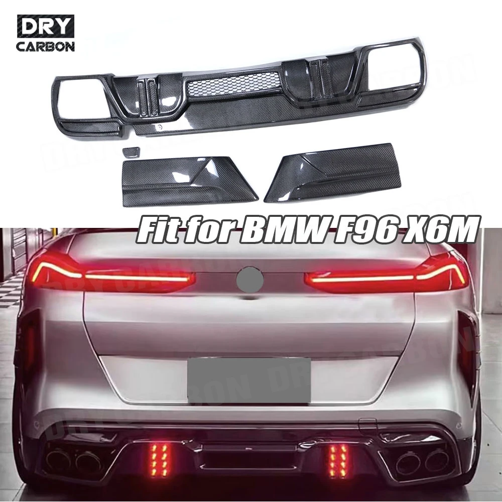 

Carbon Fiber Rear Bumper Diffuser Spoiler FRP Bumper Guard Car Body Kits Accessories for BMW F96 X6M 2019 2020 2021 2022