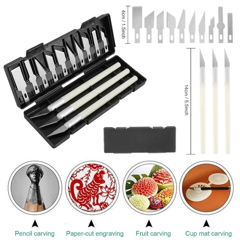 50PCS 3D Printer Tool Kit Model Grinding Tool Deburring Engraving Knife Kit Carving Tool DIY File Cutter Scraper Trimming Tools