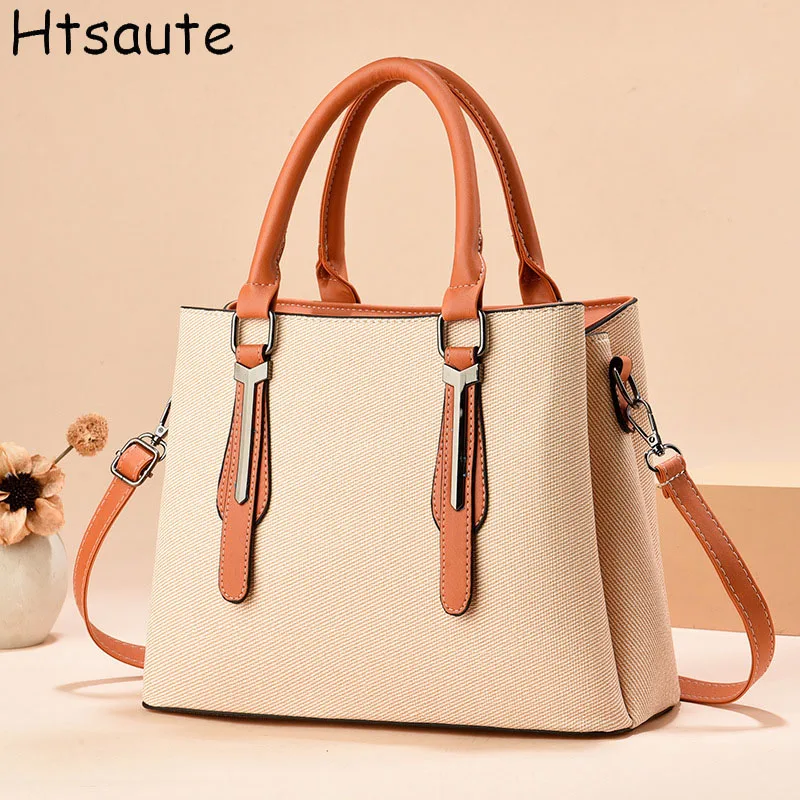 

Large Capacity Shoulder Bags Women Retro Hobo Shopper Bags Solid Color PU Leather Crossbody Handbag Lady Travel Tote Bags