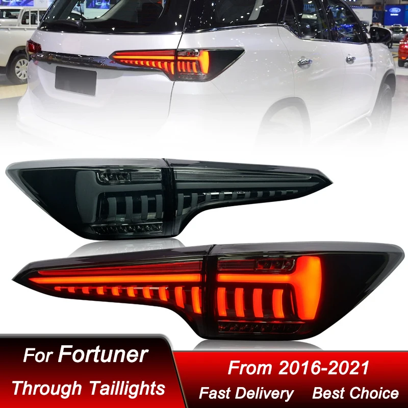 

Pop Car Styling Tail Lights For Toyota Fortuner 2016-2021 New Style FULL LED Tail Lamp Dynamic Turn Signal Light Tail Lamp Assem