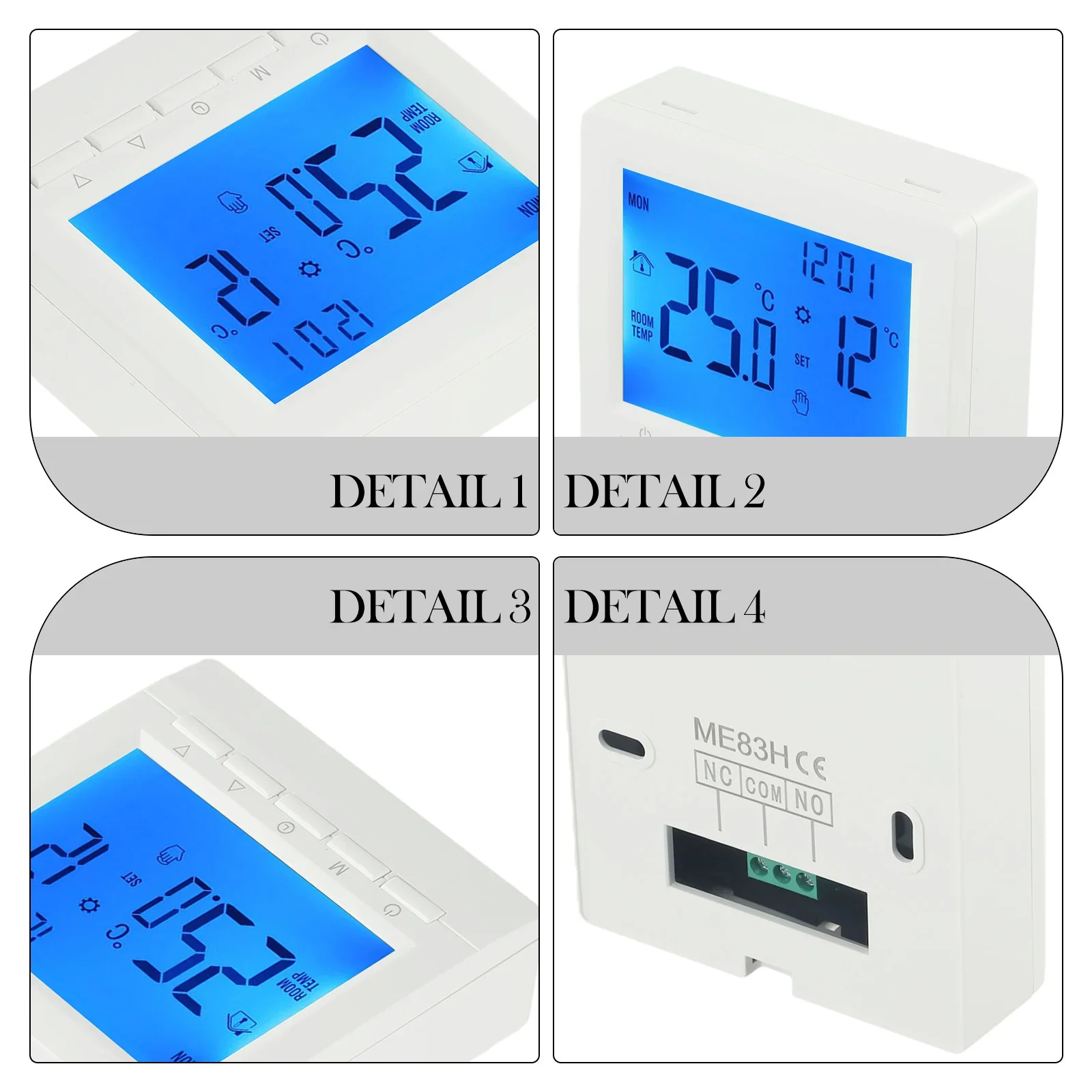 Digital Gas Boiler Thermostat 3A Weekly Programmable Room Temperature Controller LCD Room Heating For Gas Boiler