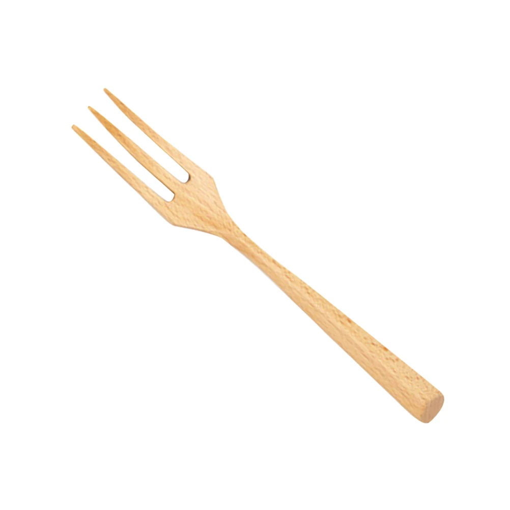 

4Pcs Beech Wood Fork Fine Craftsmanship 3-Teeth Food Serving Fork Elegant Kitchen Gadget for Home Restaurant Use