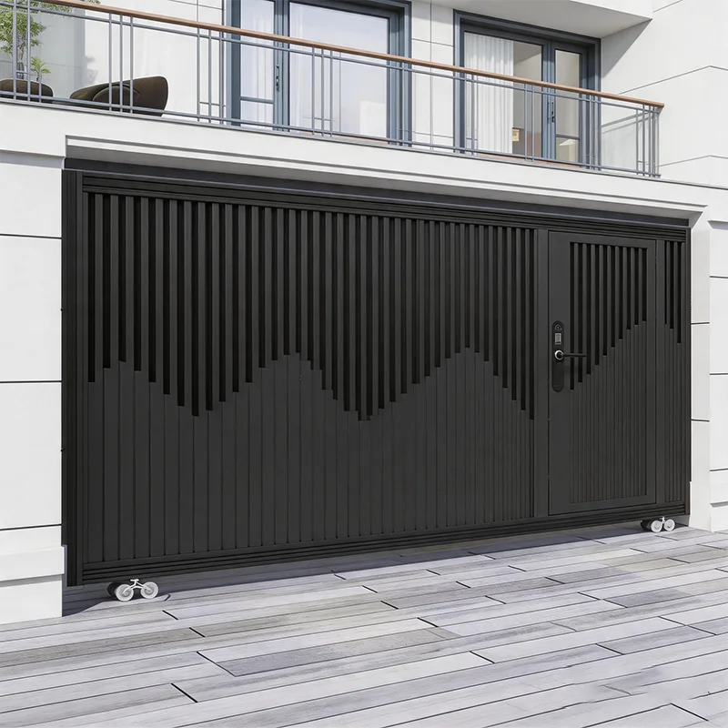 Modern Aluminum Sliding Entrance Gate for Hotel Courtyard Use Durable Eco-Friendly Manual Control Easy