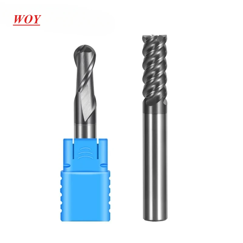 

WOY HRC70 2/4-Flute Ball/Flat End Mill Tungsten Steel Carbide For CNC Machining Milling Cutter Tools Stainless Steels Endmill