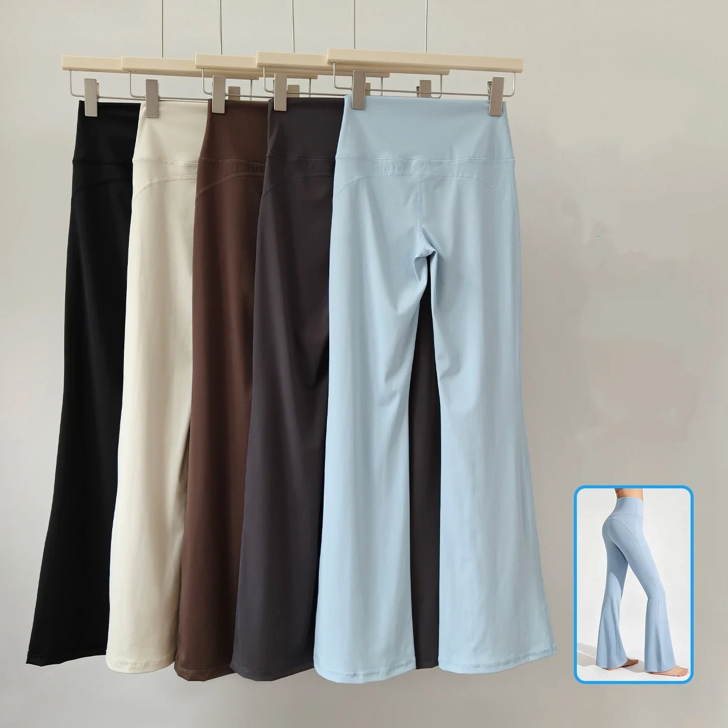 High-Waisted Nude Yoga Micro-Flare Pants for Women Hip-Lifting Flared Dance Sports Pilates Fitness Leggings