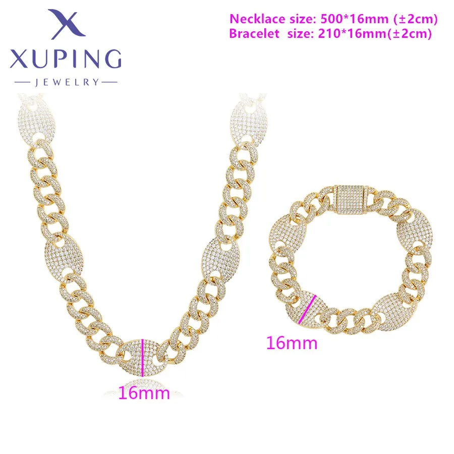 Xuping Jewelry Fashion Two Pieces of Set Bracelet Necklace Jewelries Set Party for Women Essential Trendy Set Gifts X000765460