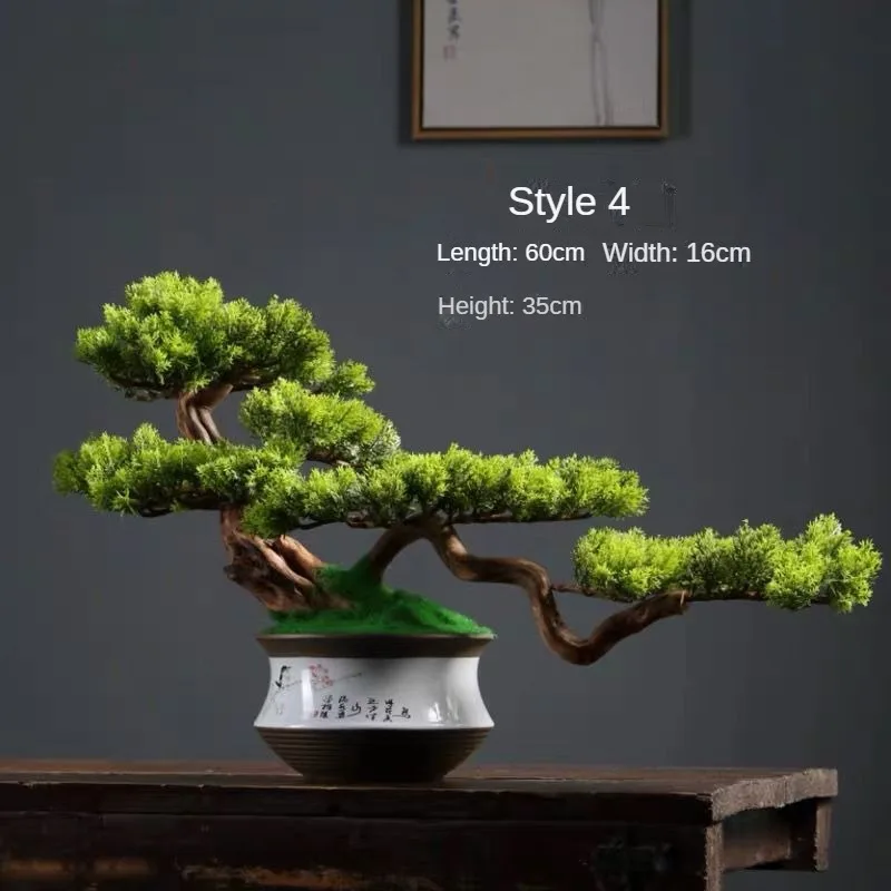 NONE Simulation Willkommen Kiefer Bonsai Ornamente Wohnzimmer Grün Pflanzung Schreibtisch Landschaft Baum Vier Jahreszeiten Desktop Landschaftsbau 6