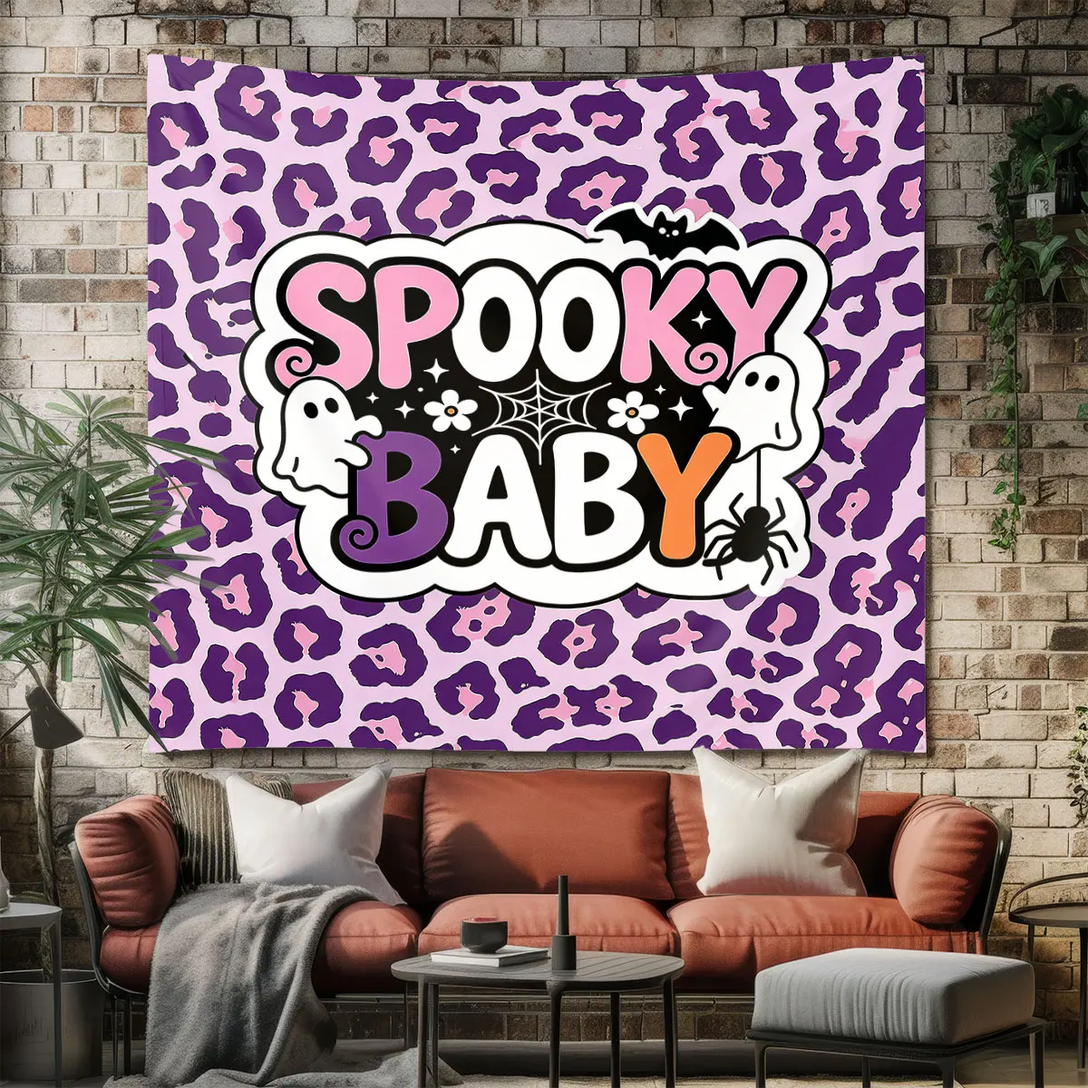 1pc purple-pink leopard print tapestry wall decoration space decoration pendant gift and backdrop use