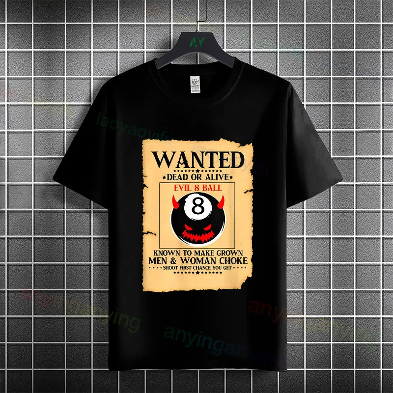 Funny Pool Player Billiards Graphic T-shirt Pure Cotton Short Sleeve Casual Outdoor Tshirt Eye-Catching Billiards Theme T Shirt